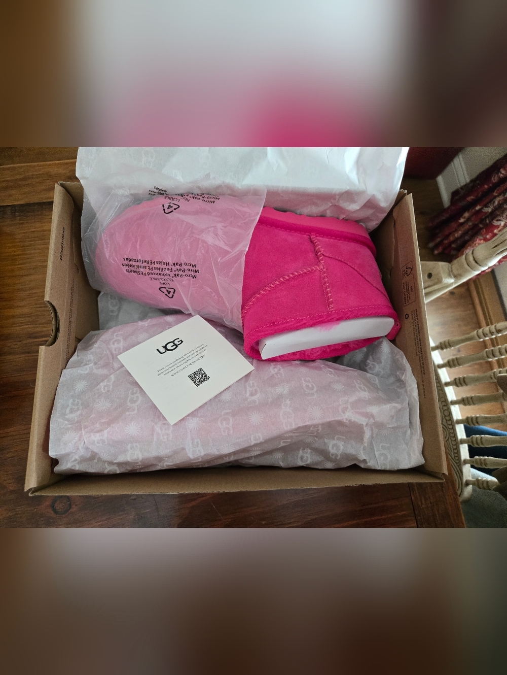 100% UGG CLASSIC ULTRA MINI BOOT IN TAFFY PINK 7 EU 38 NWB - Picture 6 of 7